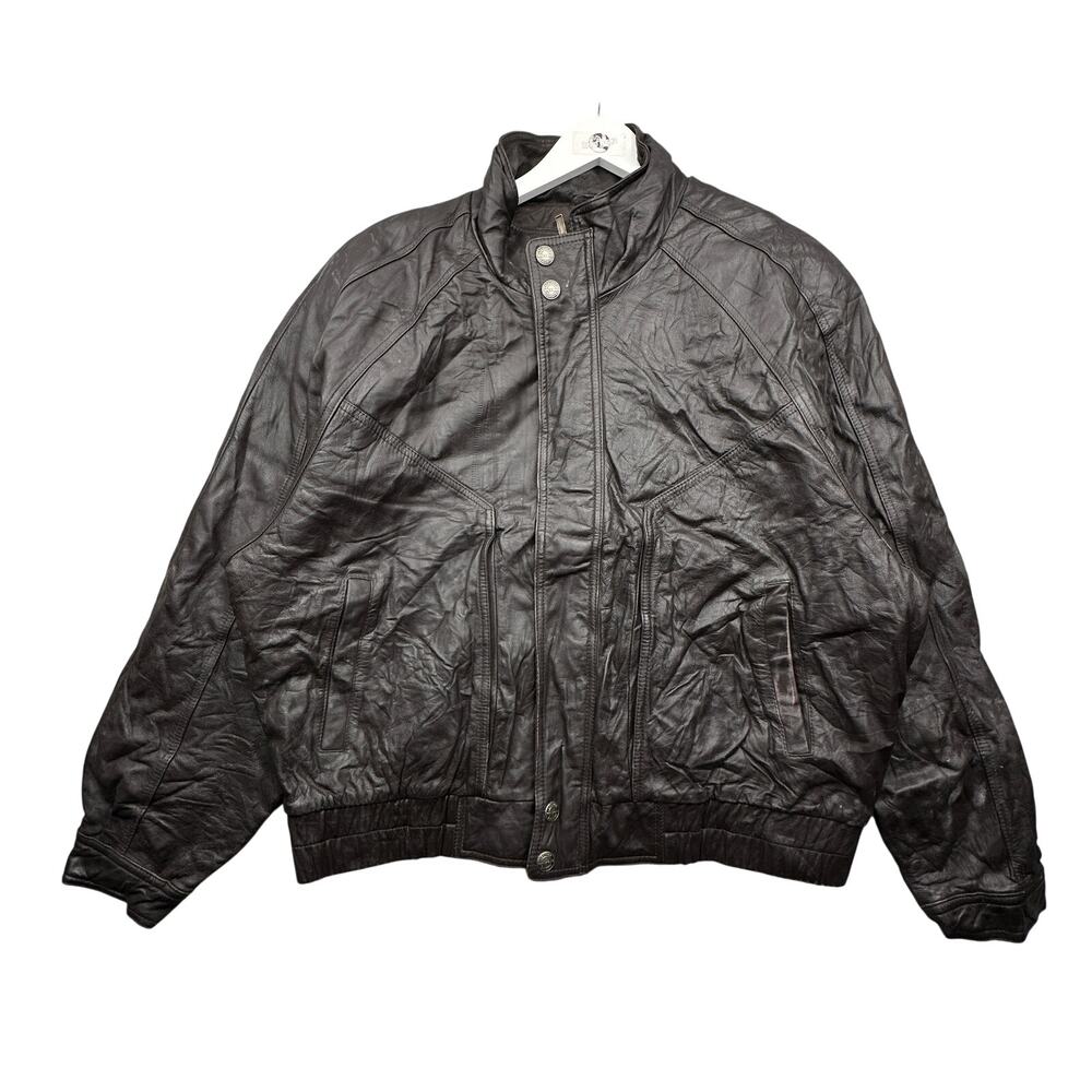 Wilsons Leather Experts Thinsulate Full Zip Bomber Jacket Men XL Lined Black